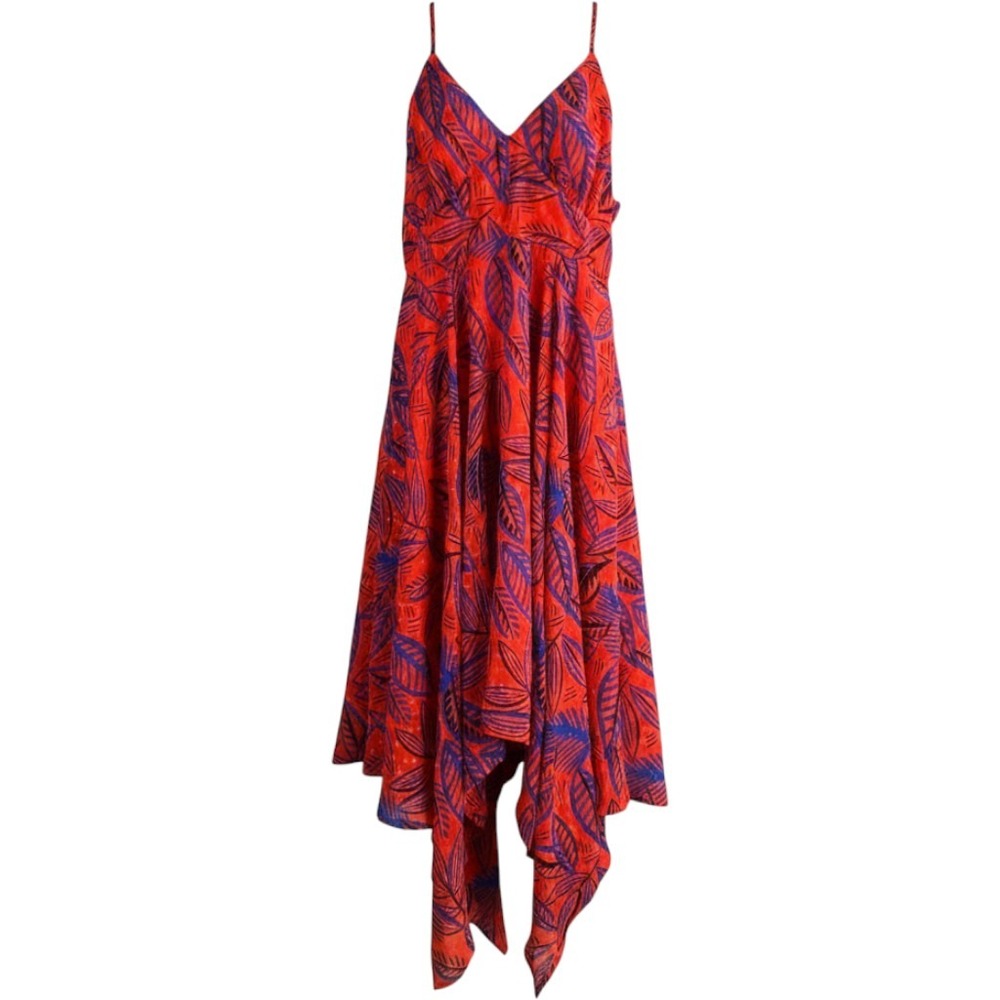 Alexis for Target Dress Small Handkerchief Hem Midi Tropical Wedding Guest Boho